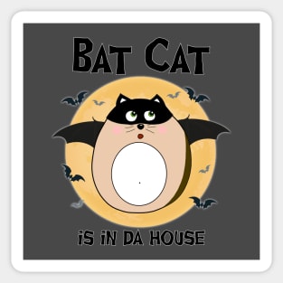 Fat Bat Cat - outlined Sticker